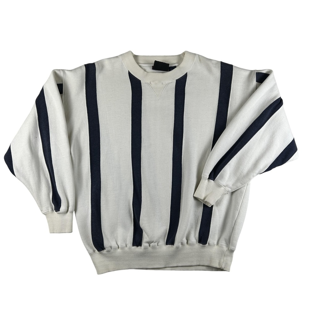Vintage‎ Crable Sportswear Sweatshirt Mens Large Stripe Knit Pullover Crewneck